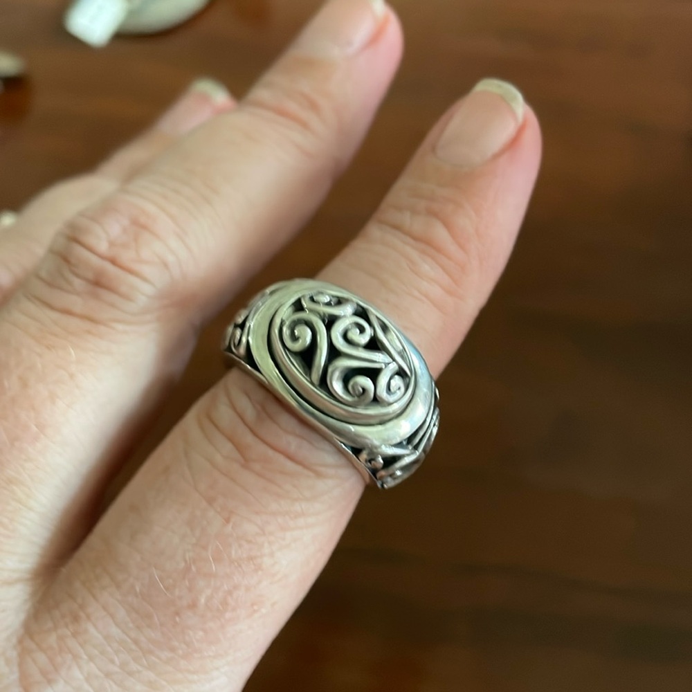 Brighton 925 vintage silver ring with Bali inspired scroll work
